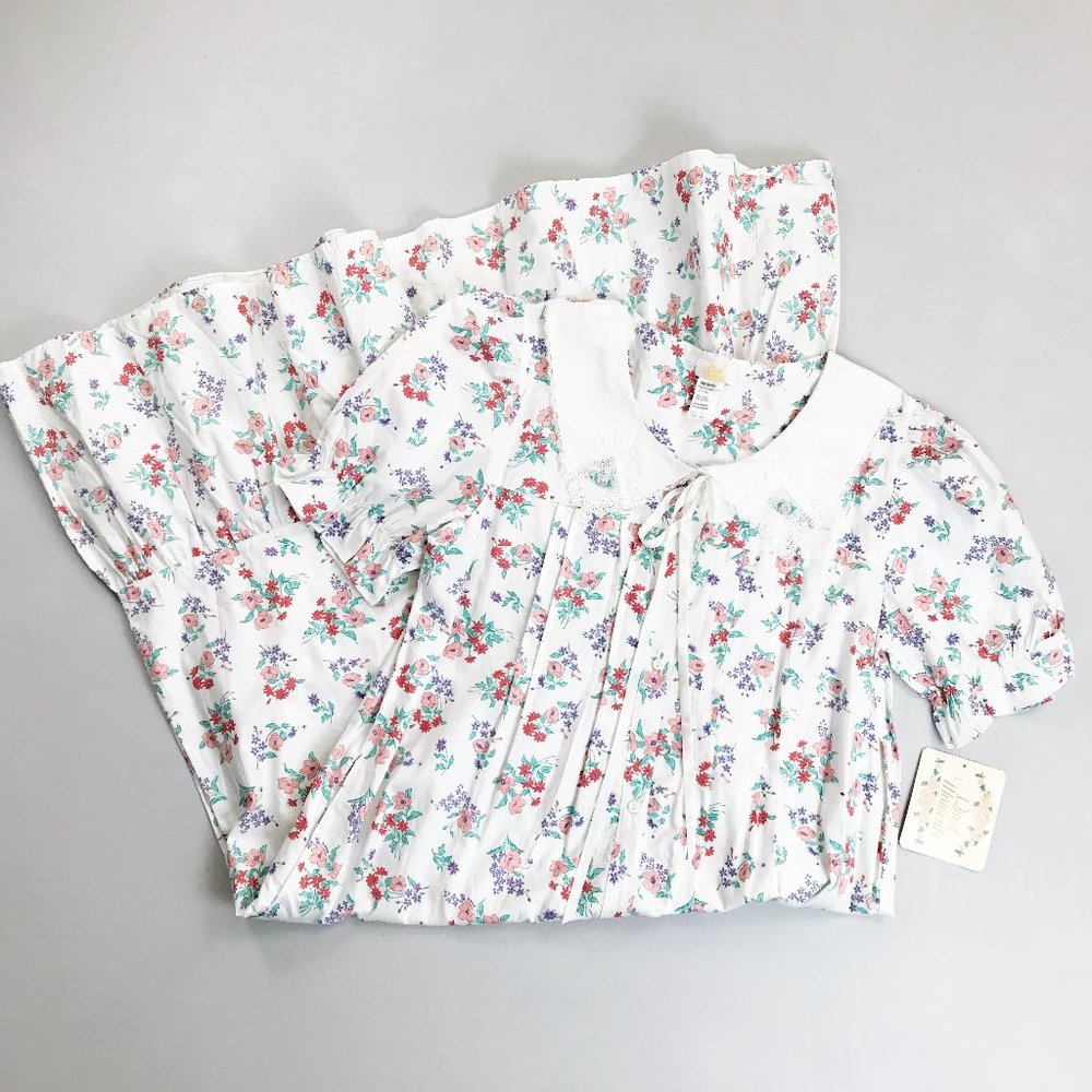 QUIET MOMENTS Floral Cottagecore Nightgown Small NWT VTG 1995 Deadstock Kawaii